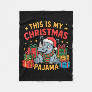 Rhino Kerst Pj Pyjama Grappig Prettig Kerst Lo Fleece Deken
