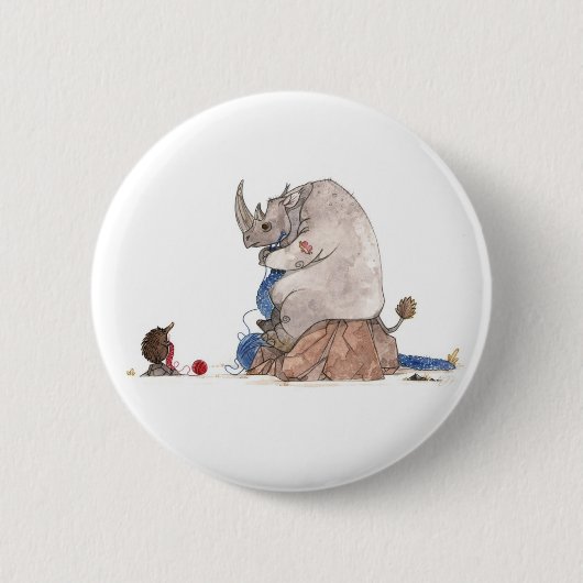 Rhino Knitting Button (Voorkant)