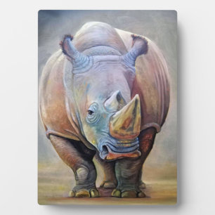 Rhino Lovers   Art Cute Rhino Portret Print Fotoplaat