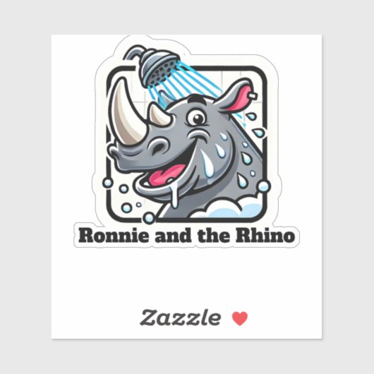 Rhino met aangepaste tekst sticker (Vel)