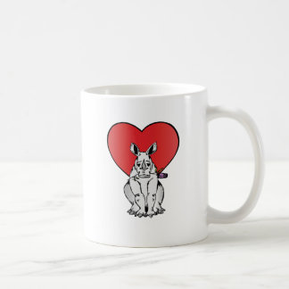 Rhino met hart Valentijnsdag Koffiemok