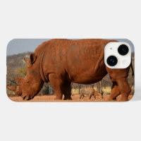 Rhino met modder op de huid foto