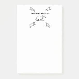 Rhino onder eenhoorns durven verschillende Cartoon Post-it® Notes