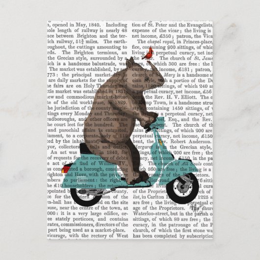 Rhino op Moped Briefkaart (Voorkant)