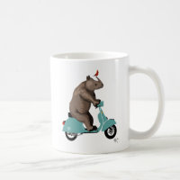 Rhino op Moped