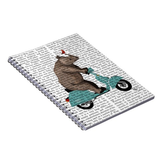 Rhino op Moped Notitieboek (Rechterzijde)