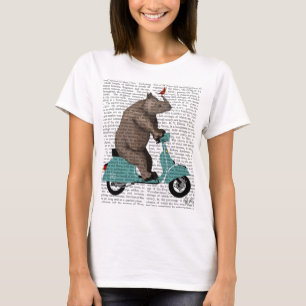 Rhino op Moped T-shirt