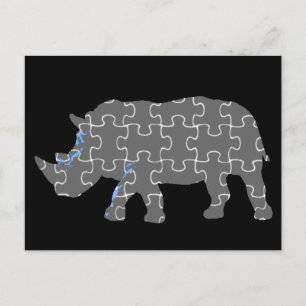 Rhino puzzel dierentuin briefkaart