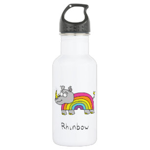 Rhino Rainbow Cute Kinder Waterfles