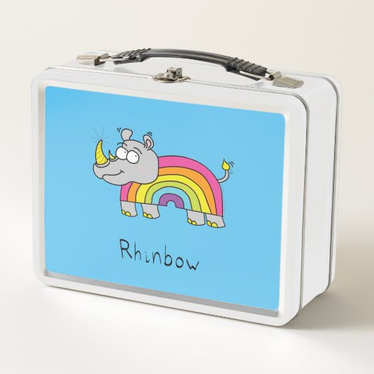 Rhino Rainbow Rhinoceros Kinder Cute (Voorkant)