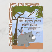 Rhino Safari uitnodiging (Voorkant / Achterkant)