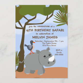 Rhino Safari uitnodiging