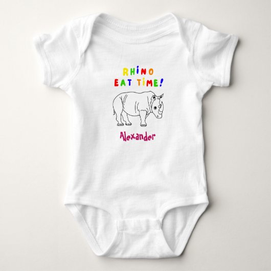 Rhino schattige baby-kostuums romper (Voorkant)