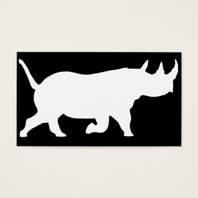 Rhino Silhouette, face droite, Arrière - plan noir (Devant)