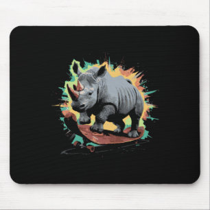 Rhino Skateboarding Vervuild Spetterend Design Her Muismat