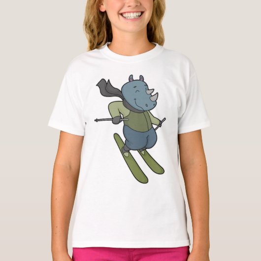 Rhino Skier Ski T-shirt (Voorkant)