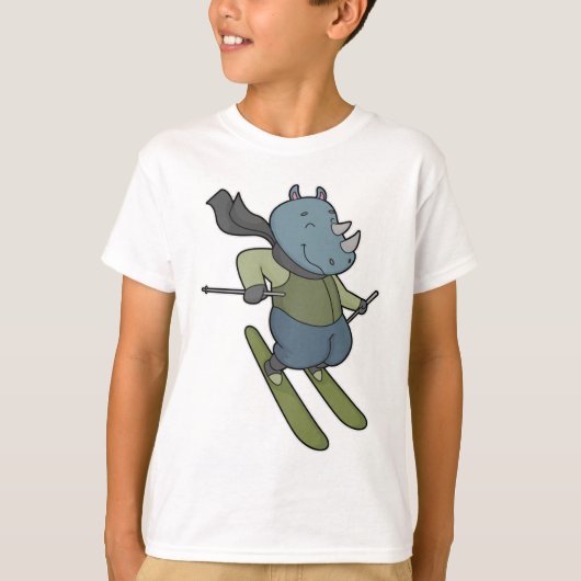 Rhino Skier Ski T-shirt (Voorkant)