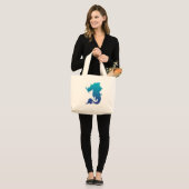 Rhino-Stego-Fish (waterkleurschema) Grote Tote Bag (Voorkant (model))