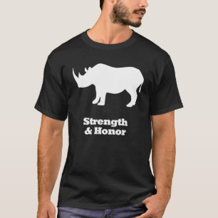 Rhino sterkte en eer wit t-shirt