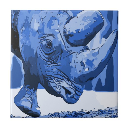 Rhino Tile, kijk, personaliseer je Tegeltje (Voorkant)