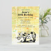 Rhino Tree Silhouette Kaart (Staand voorkant)