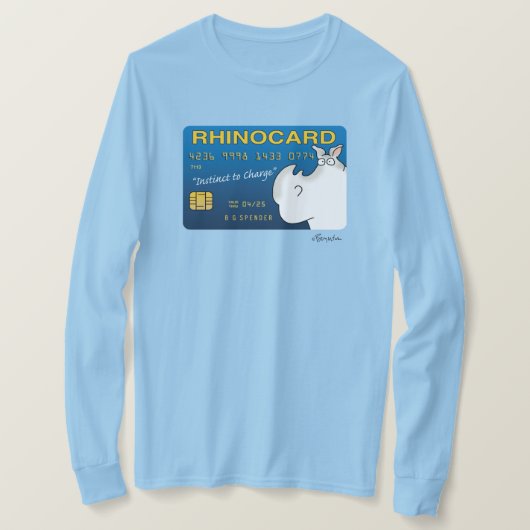 RHINOCARD: INSTINCT TO CHARGE by Sandra Boynton T-shirt (Design voorkant)