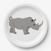 Rhinoceros Afrika Dier Papieren Bordje (Voorkant)