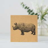 Rhinoceros Art  Rhino Illustratie Kaart (Staand voorkant)