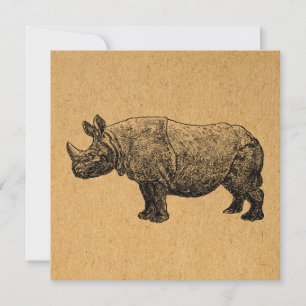 Rhinoceros Art Rhino Illustratie Kaart
