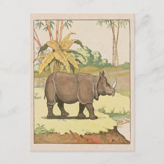 Rhinoceros-artikeltekening Briefkaart (Voorkant)