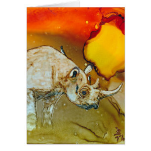 Rhinocéros au coucher du soleil