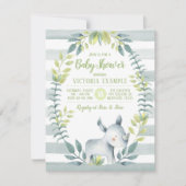Rhinoceros Baby Shower Invitations (Devant)