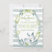 Rhinoceros Baby Shower Invitations (Devant)