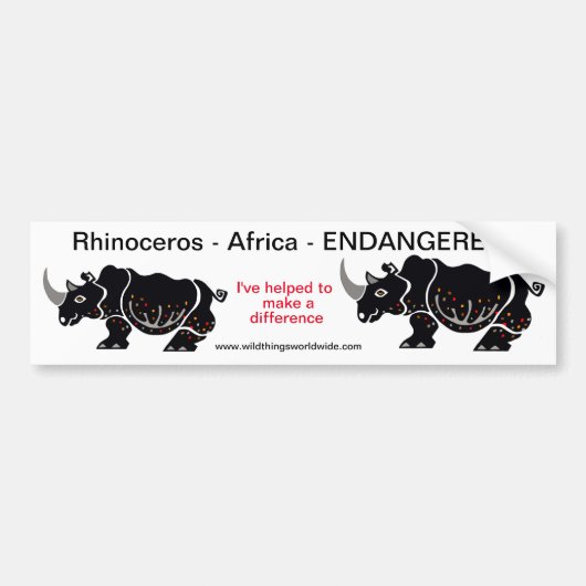 Rhinoceros - bumpersticker (Voorkant)