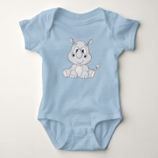 Rhinoceros Cartoon Grafisch Baby Bodysuit