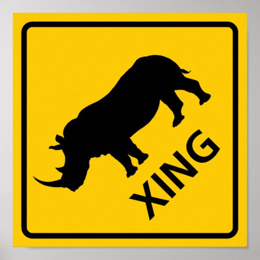 Rhinoceros Crossing Highway Poster (Voorkant)
