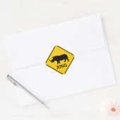 Rhinoceros Crossing Highway Ronde Sticker (Envelop)