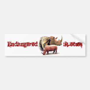 Rhinoceros de bedreigde diersoort ticker bumpersticker