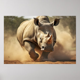 Rhinoceros Dierlijke Natuur Majestic Wild Poster