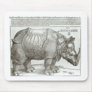 Rhinoceros, gedrukt op Maximilian I (1459-1519) Muismat