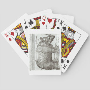 Rhinoceros, gedrukt op Maximilian I (1459-1519) Pokerkaarten