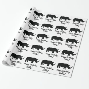 Rhinoceros Happy Birthday  Cadeaupapier
