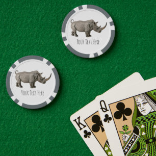 Rhinoceros Illustratie Rhino - Aangepast bericht Poker Chips