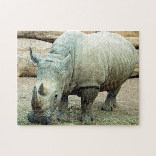Rhinoceros Jigzaagpuzzel Legpuzzel (Horizontaal)