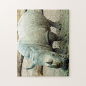 Rhinoceros Jigzaagpuzzel Legpuzzel (Verticaal)