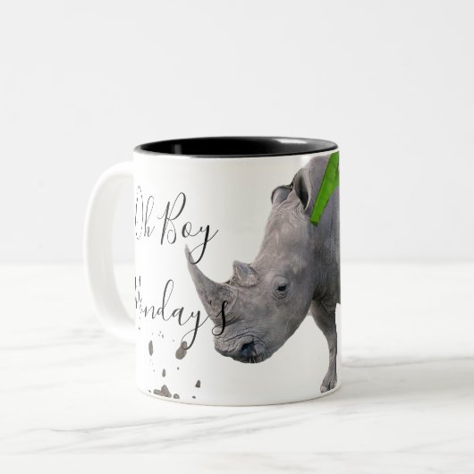 Rhinoceros Oh Garçon Lundi Mug (Devant gauche)