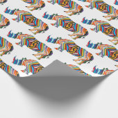 Rhinoceros Psychedelic Zebra Cadeaupapier (Hoek)
