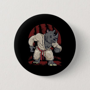 Rhinoceros Rhino Martial Arts Mma Karate Ku Ronde Button 5,7 Cm