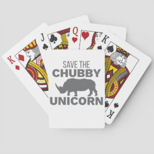 Rhinoceros Save the Chubby Unicorn Rhino Lover Pokerkaarten