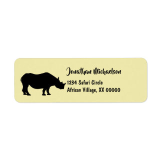Rhinoceros Silhouette - Gepersonaliseerd Etiket